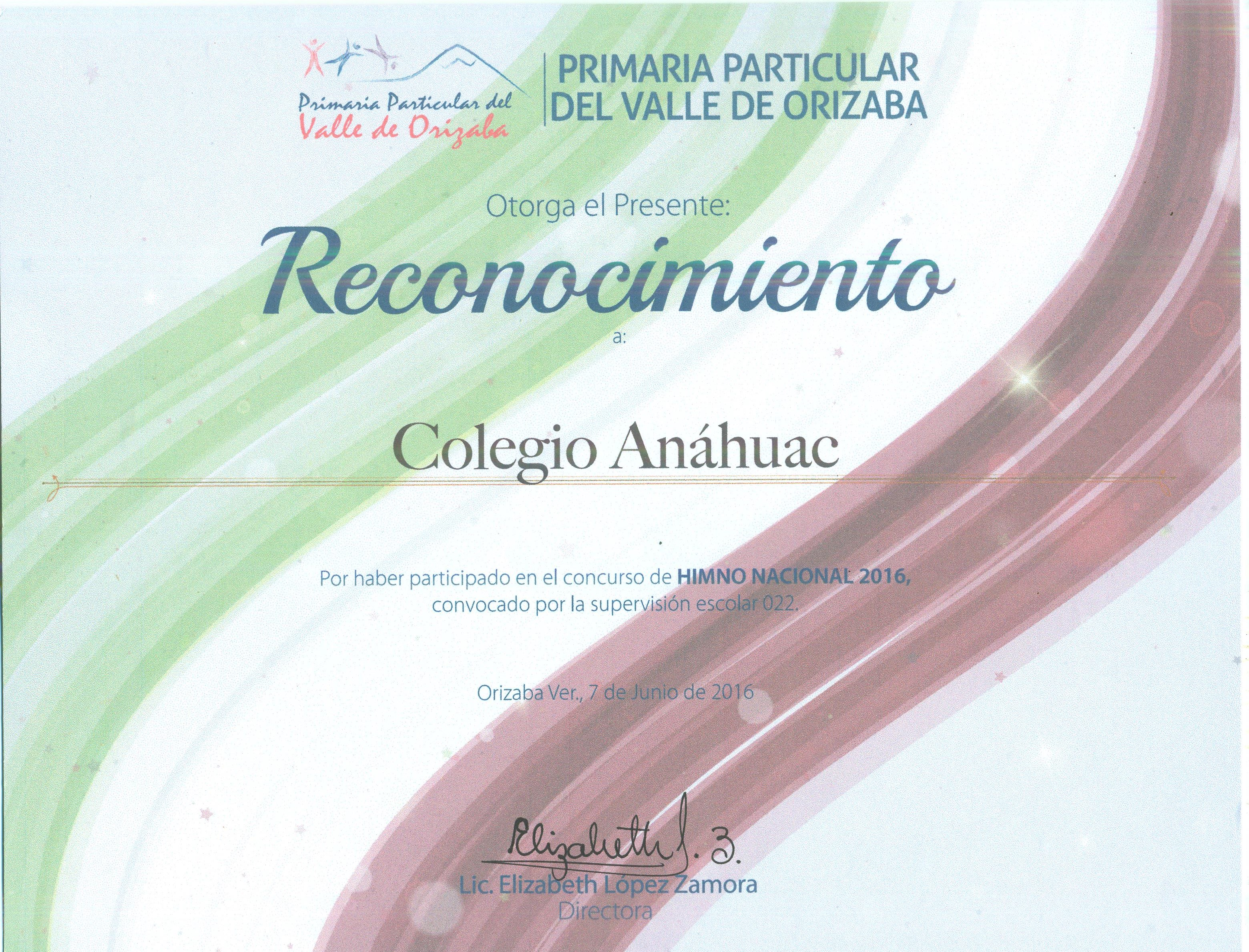Concurso del himno nacional por la supervición escolar 022
