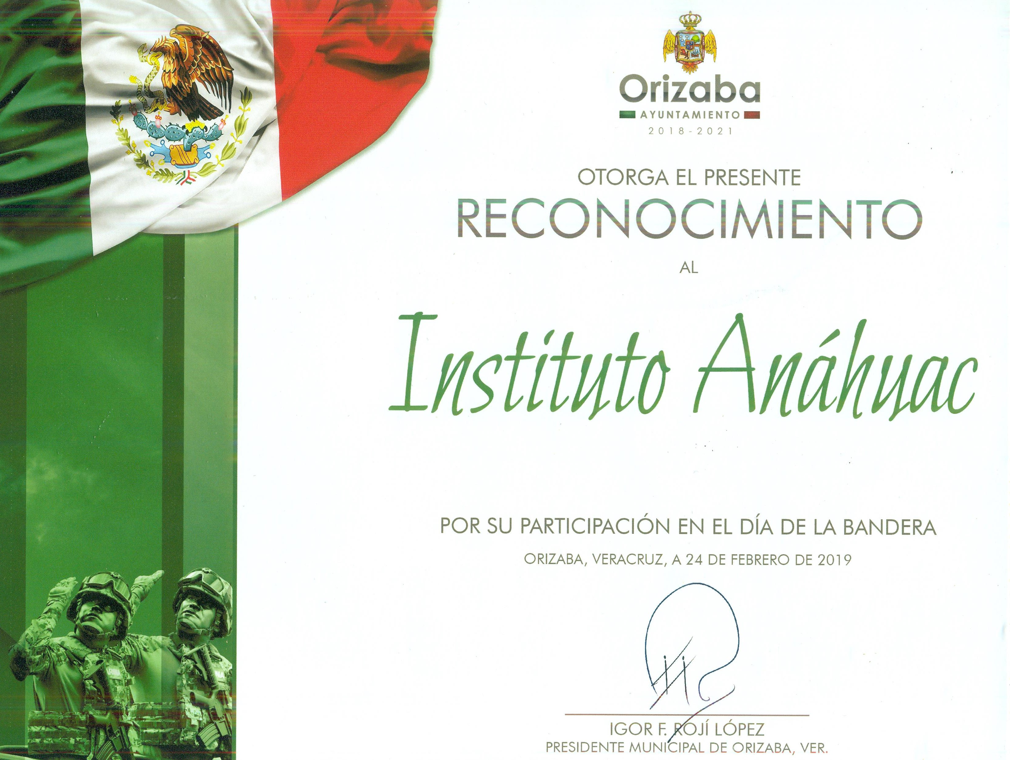 Participación en el dia de la bandera