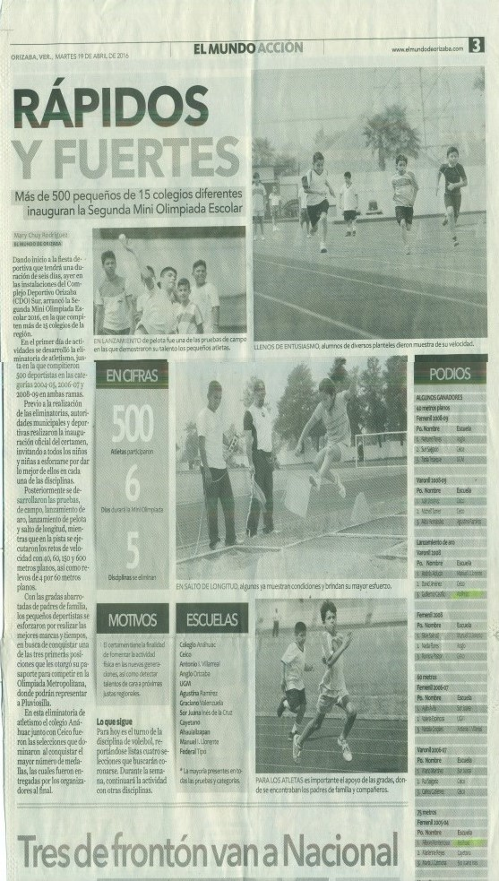 2da Mini olimpiada escolar
