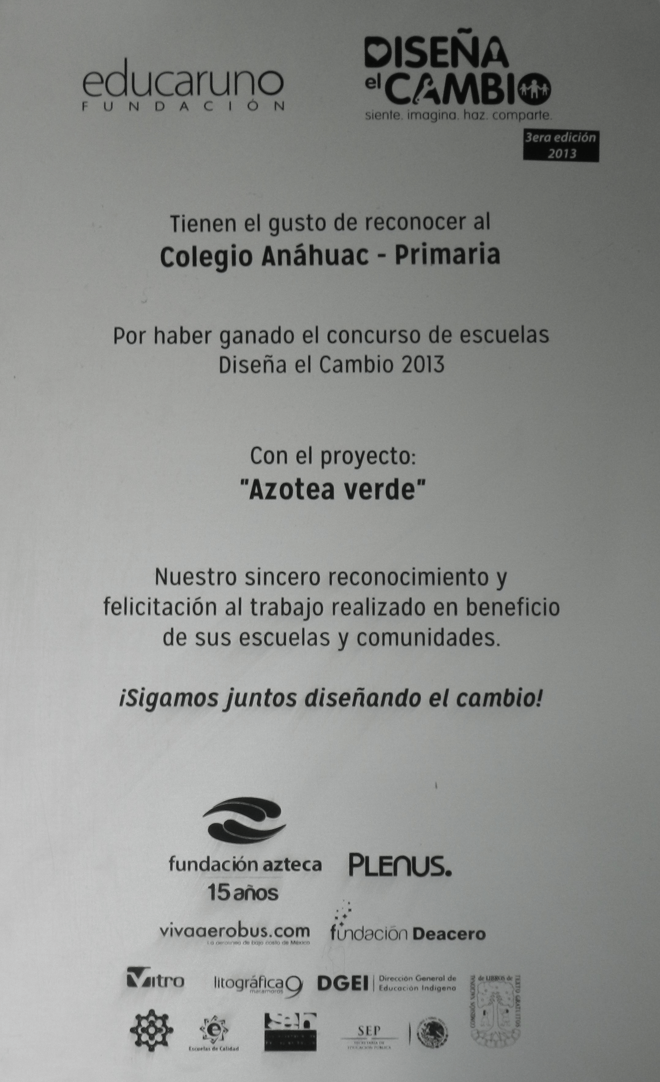 Diseña el Cambio - 1er Lugar